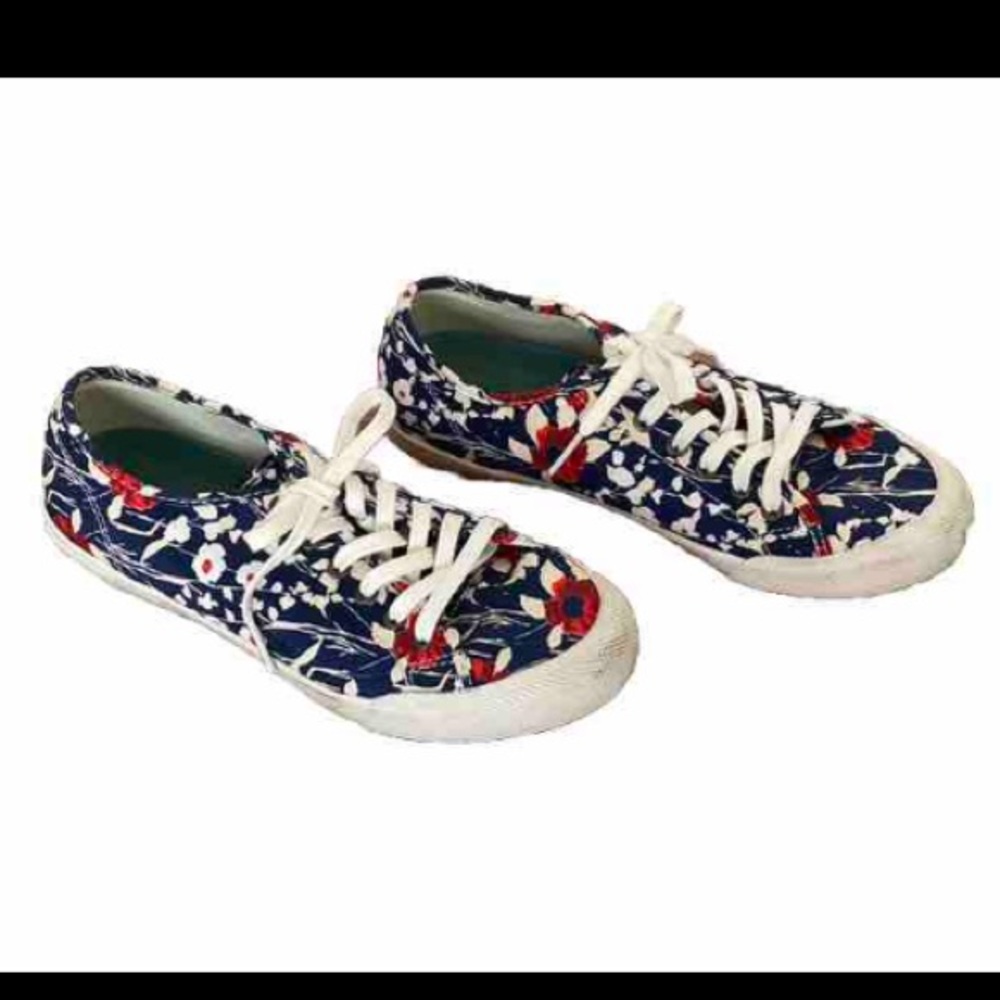 Seevees x Trina Turk Monterey Poplin Twill Floral Lace-Up Sneakers Size 7.5